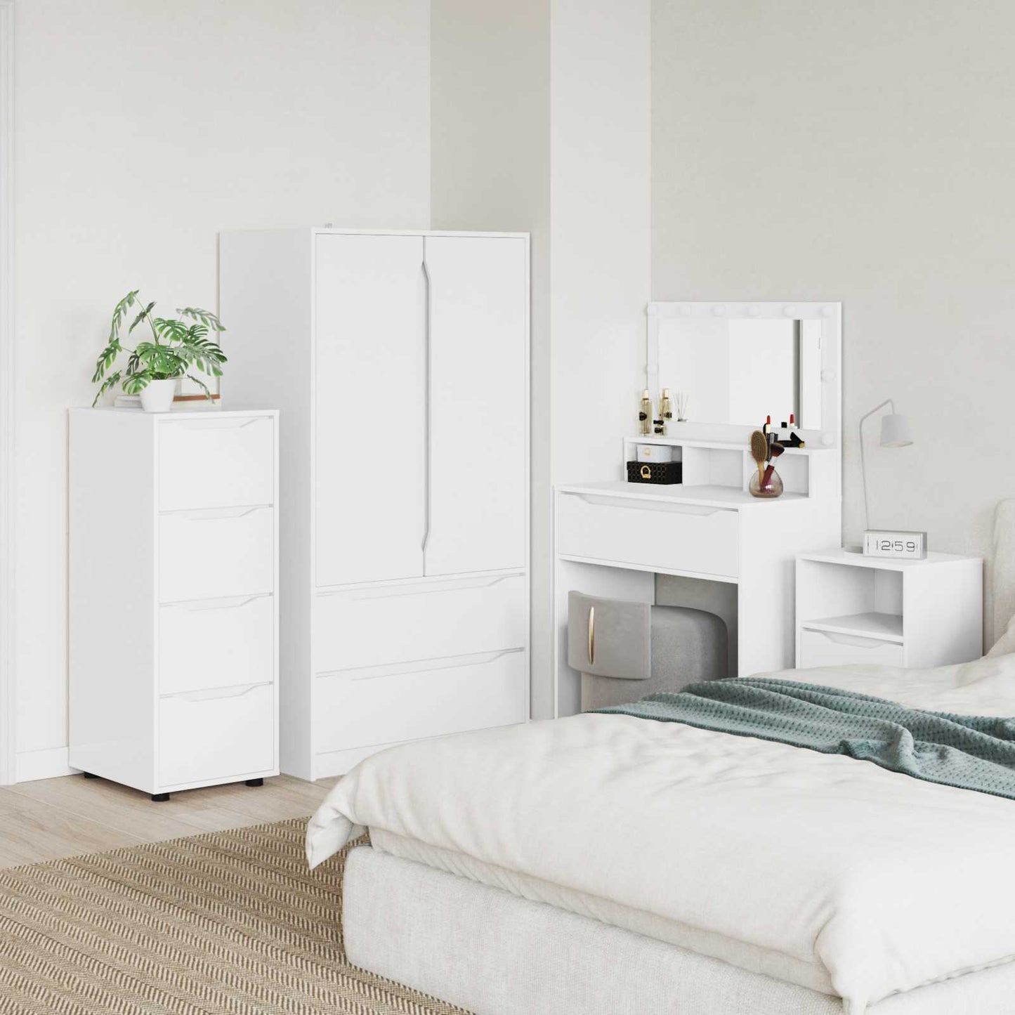 vidaXL Ντουλάπι αποθήκευσης 40 x 48 x 105 εκ Επεξεργασμένο Ξύλο Λευκό