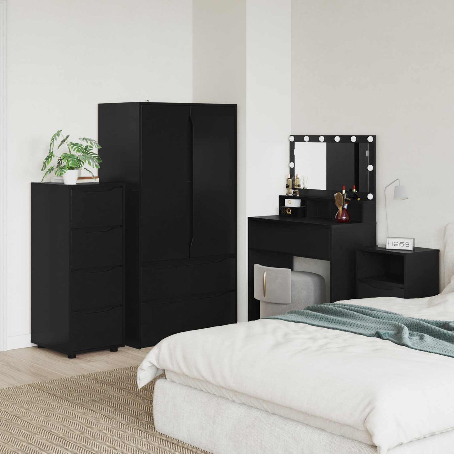 vidaXL Ντουλάπι αποθήκευσης 40 x 48 x 105 εκ Επεξεργασμένο Ξύλο Μαύρο