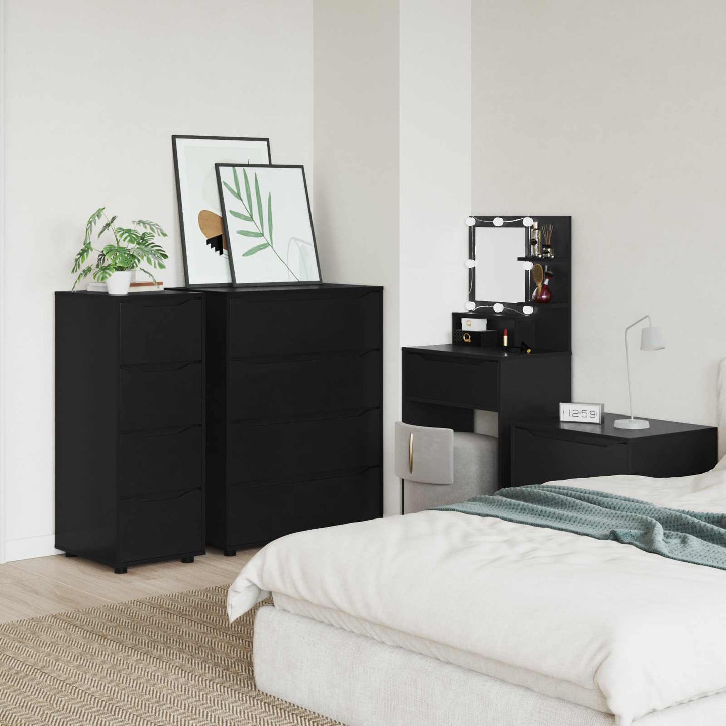 vidaXL Ντουλάπι αποθήκευσης 40 x 48 x 105 εκ Επεξεργασμένο Ξύλο Μαύρο