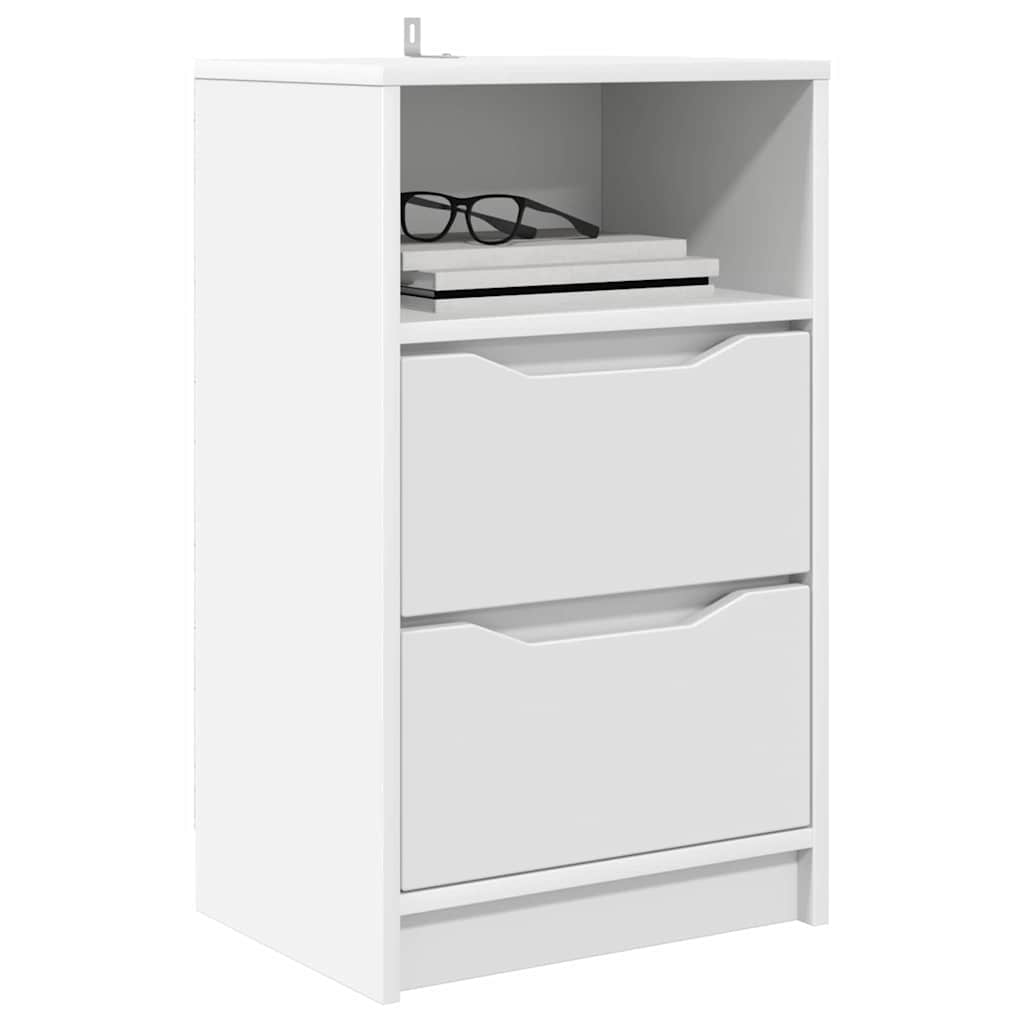 vidaXL Κομοδίνα 2 pcs Λευκό 40 x 30 x 467 εκ Επεξεργασμένο ξύλο