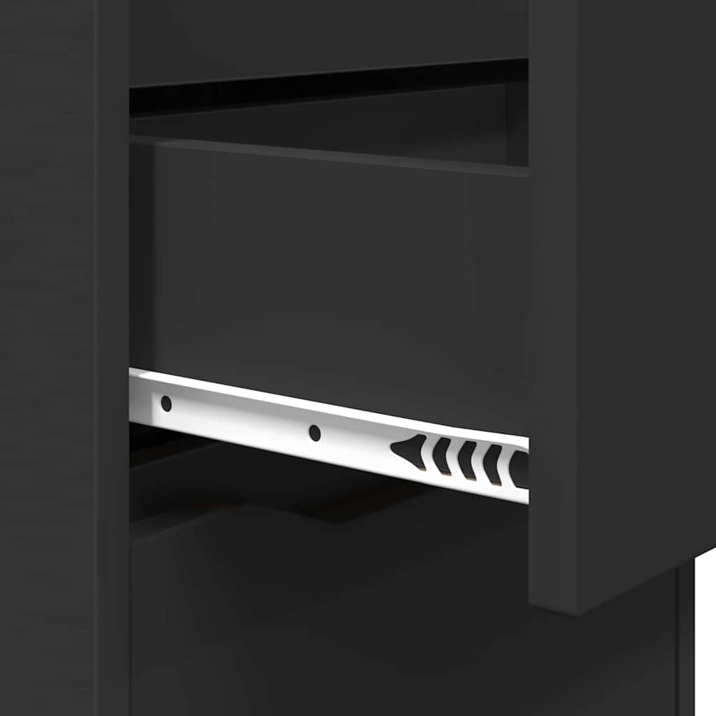 vidaXL Κομοδίνα 2 pcs Μαύρο 40 x 30 x 467 εκ Επεξεργασμένο ξύλο