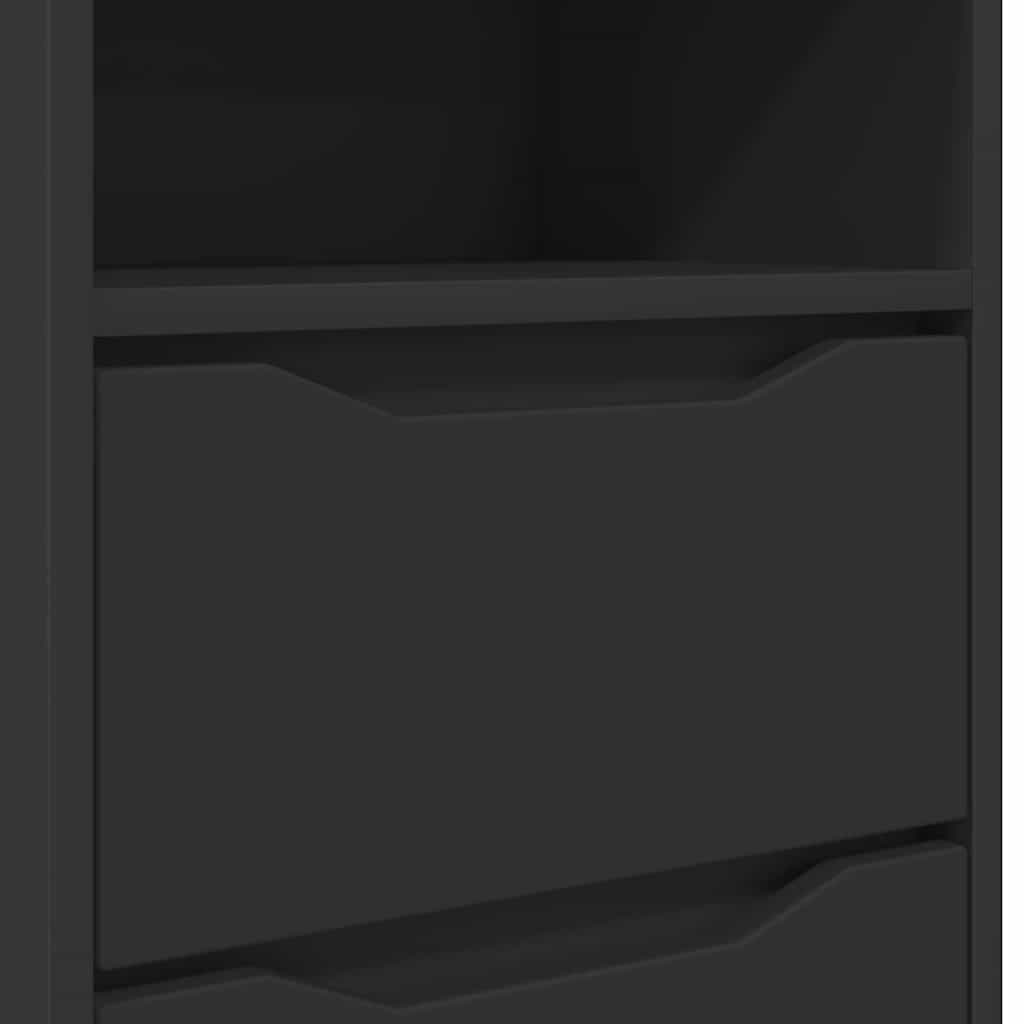 vidaXL Κομοδίνα 2 pcs Μαύρο 40 x 30 x 467 εκ Επεξεργασμένο ξύλο