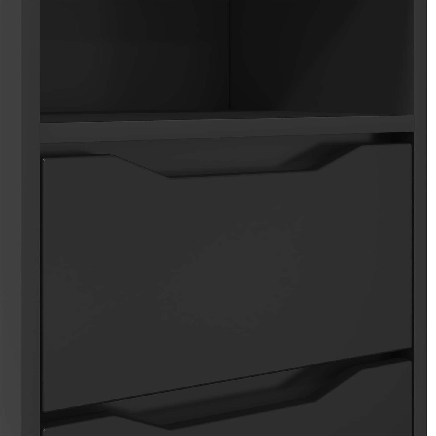 vidaXL Κομοδίνα 2 τμχ. Μαύρο 40 x 30 x 467 εκ Επεξεργασμένο Ξύλο