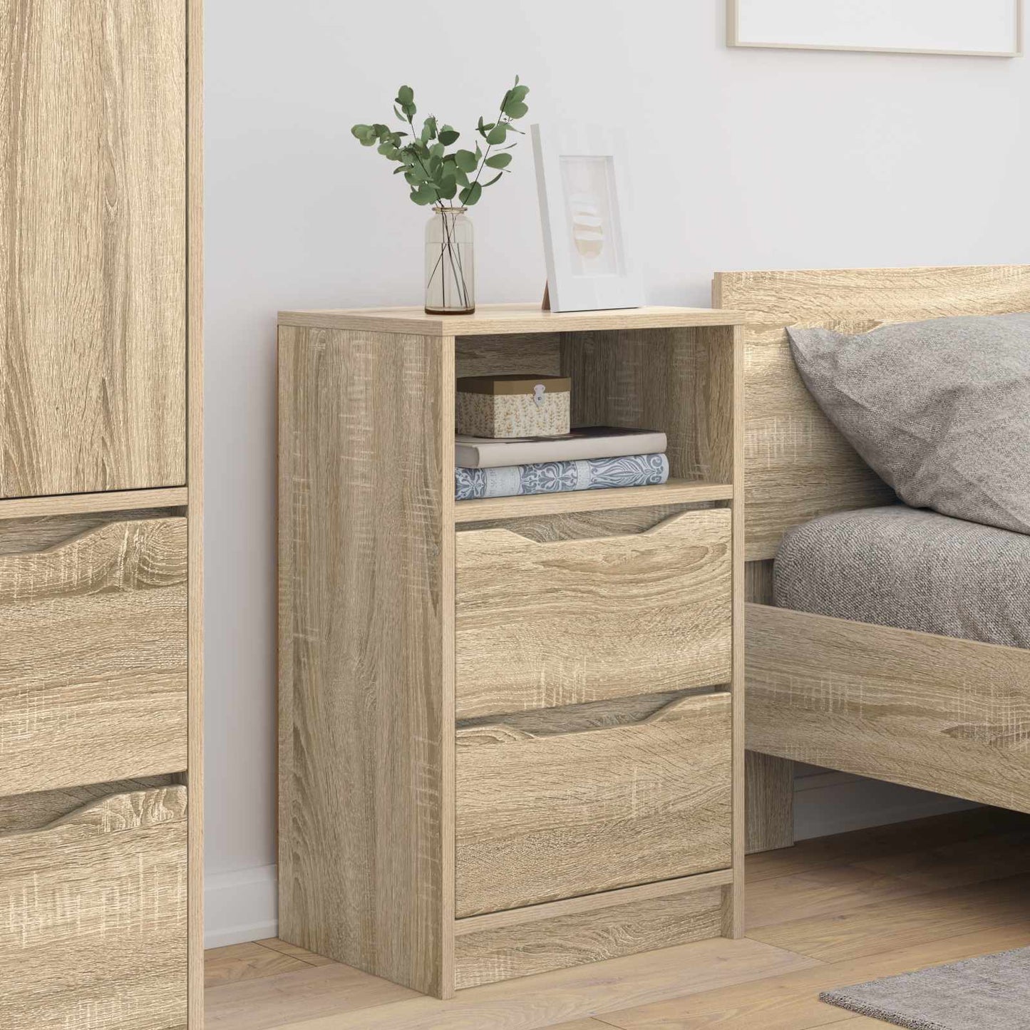 vidaXL Κομοδίνα 2 τμχ. Δρύς Sonoma 40 x 30 x 467 εκ Επεξεργασμένο Ξύλο