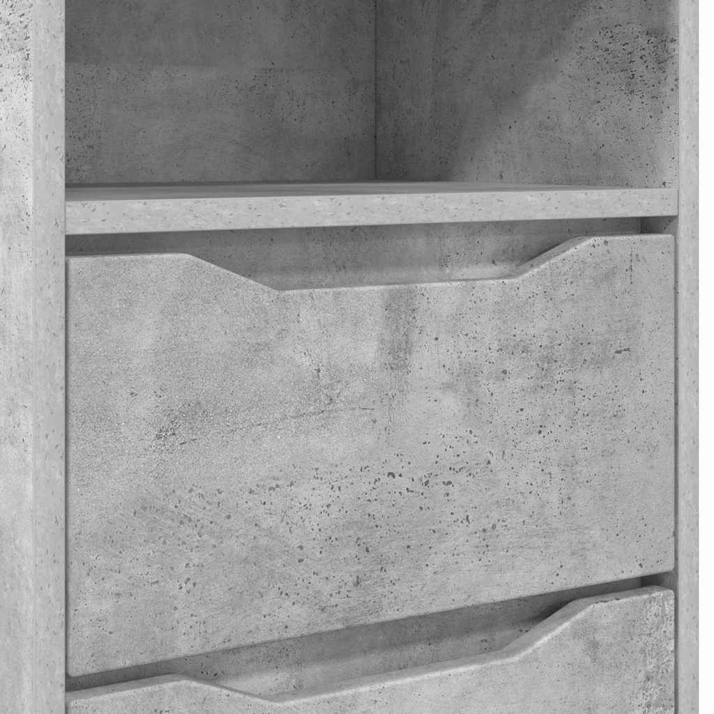 vidaXL Κομοδίνα με συρτάρι 2 pcs Σκυρόδεμα Γκρι 40 x 30 x 467 εκ