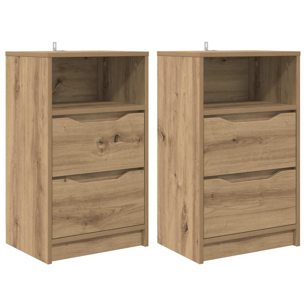 vidaXL Κομοδίνα 2 pcs Artisan Oak 40 x 30 x 467 εκ Επεξεργασμένο ξύλο