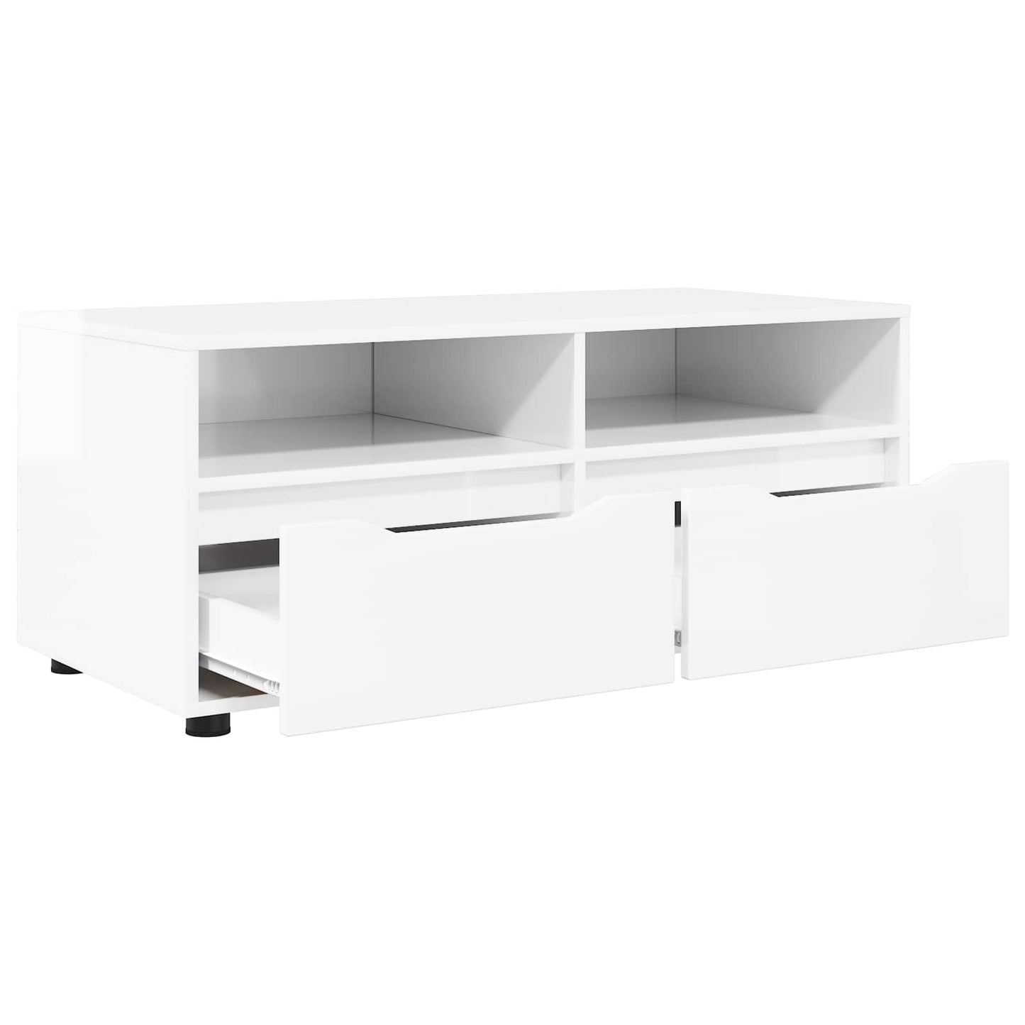 vidaXL Ντουλάπι TV 100 x 48 x 43 εκ. Υψηλής γυαλάδας λευκό