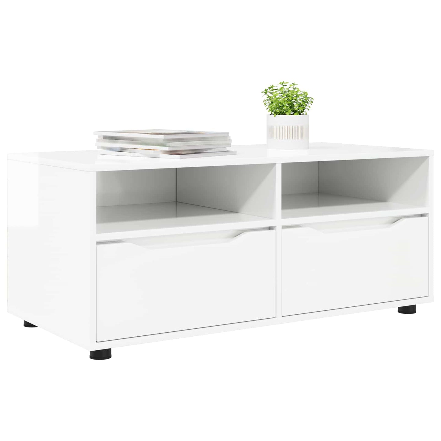 vidaXL Ντουλάπι TV 100 x 48 x 43 εκ. Υψηλής γυαλάδας λευκό