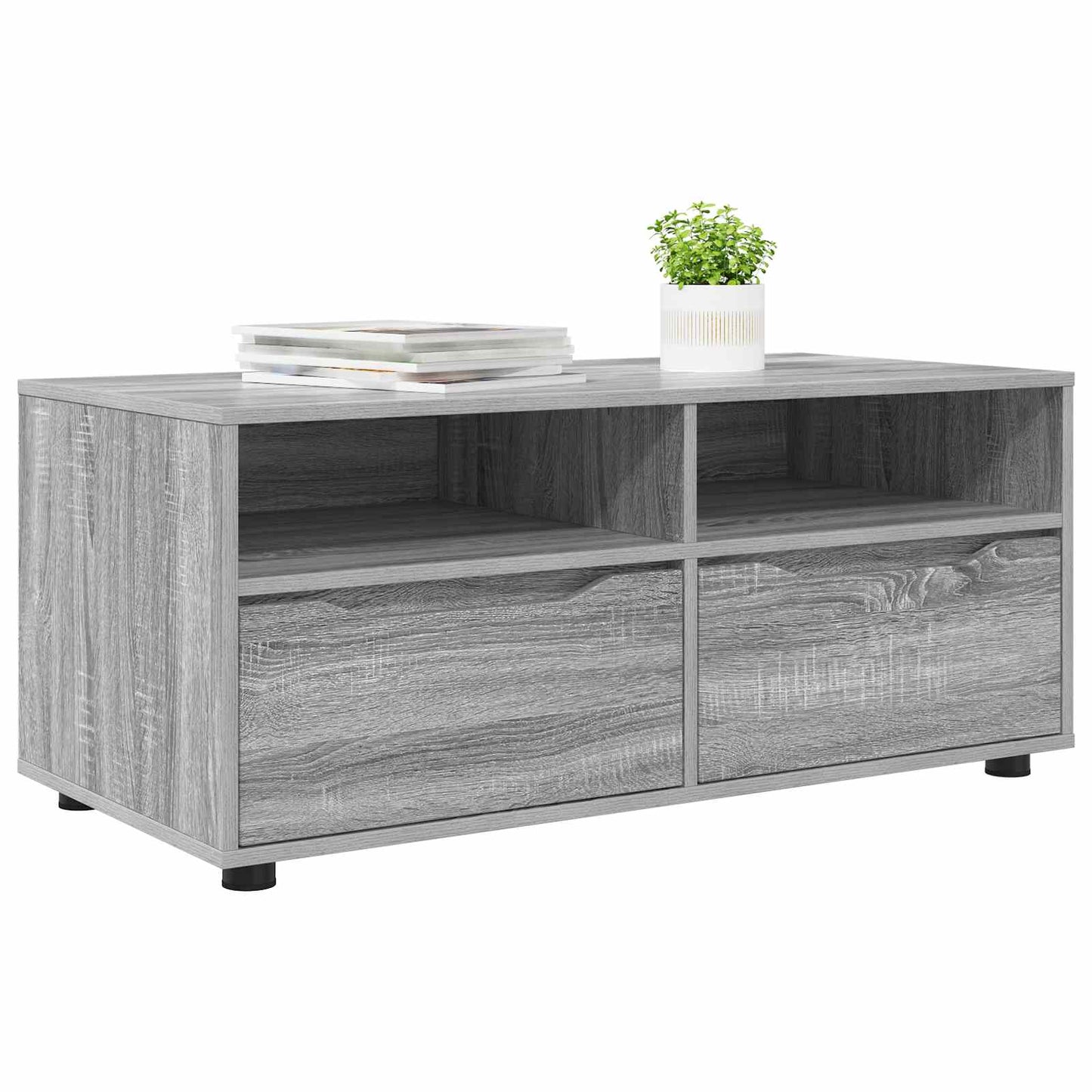vidaXL Ντουλάπι TV 100 x 48 x 43 εκ. Γκρίζο Σονομα Επεξεργασμένο Ξύλο