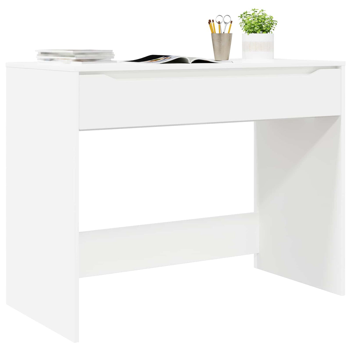 vidaXL Γραφείο Λευκός 100 x 50 x 78 εκ Μηχανικά επεξεργασμένο ξύλο