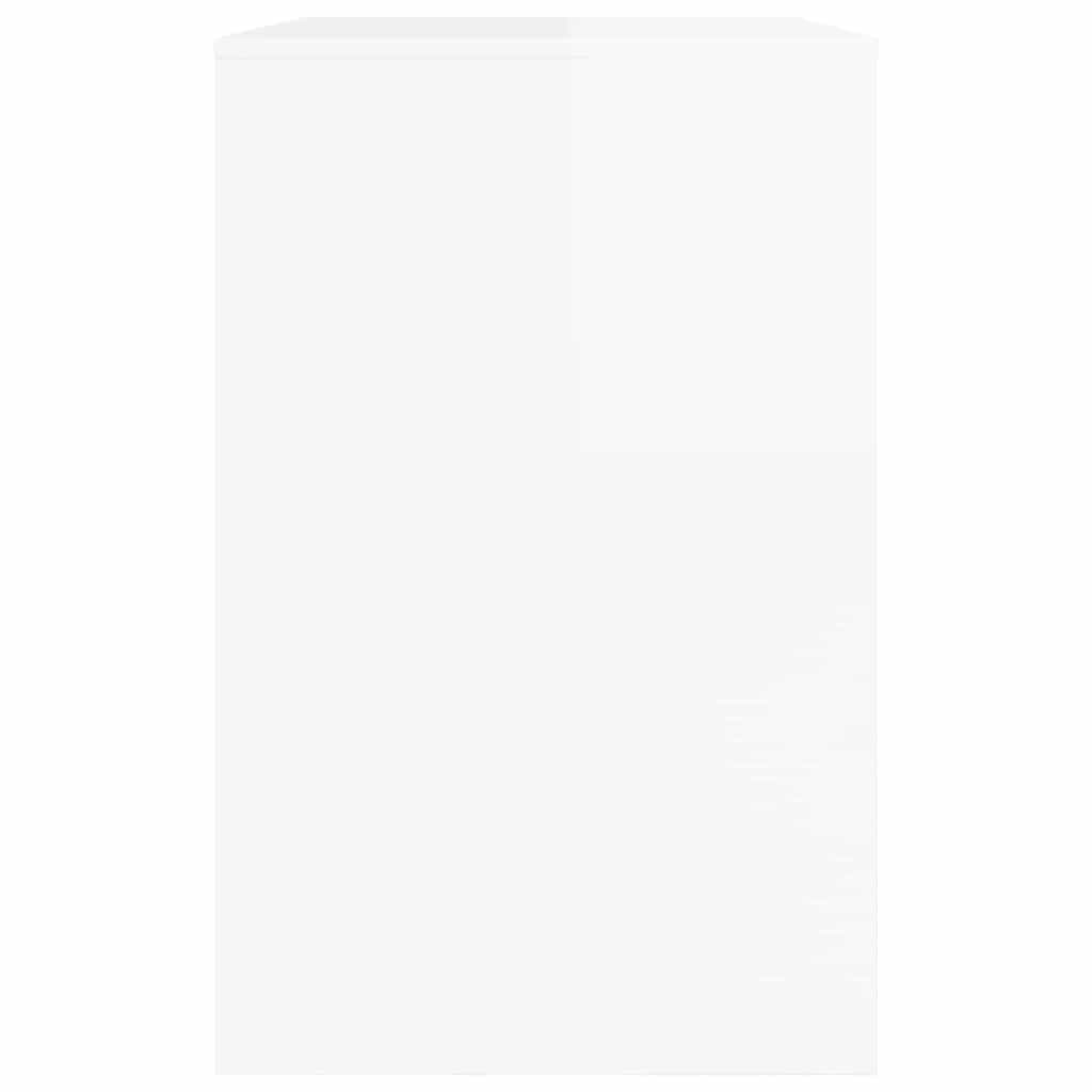 vidaXL Γραφείο με συρτάρι Υψηλής γυαλάδας λευκό 100 x 50 x 78 εκ