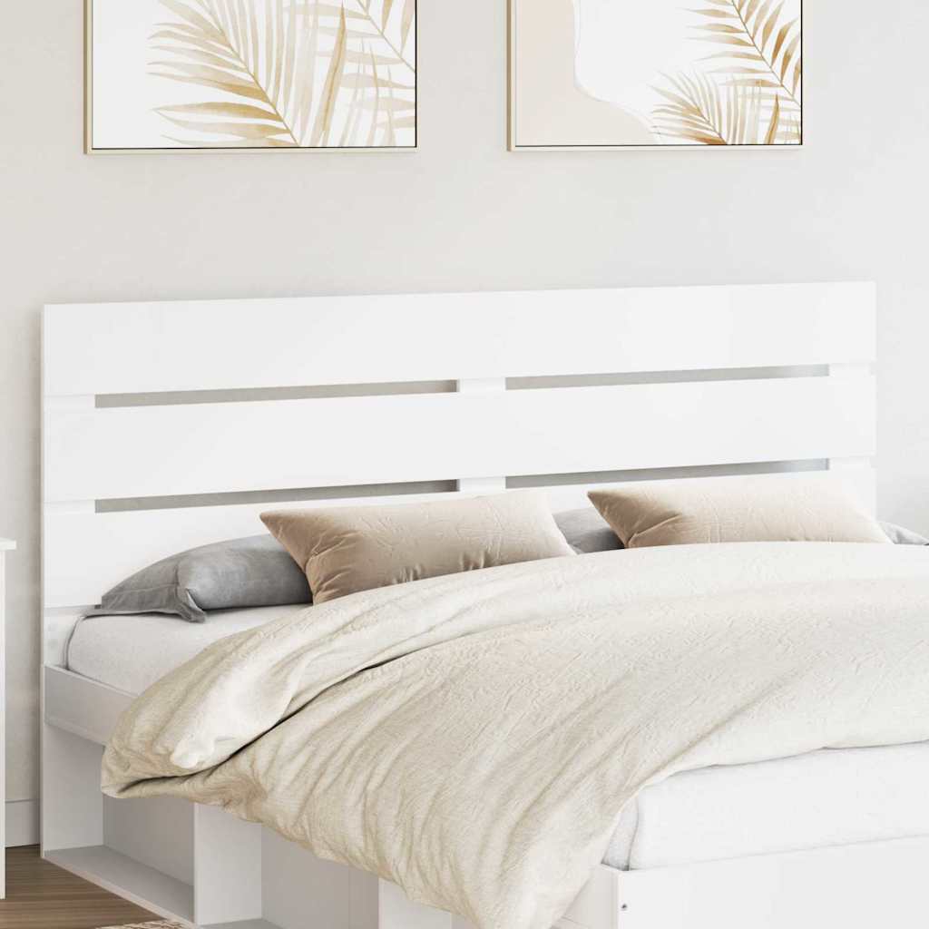 vidaXL Κεφαλάρι με κεφαλάρι Λευκό 160 cm Επεξεργασμένο ξύλο