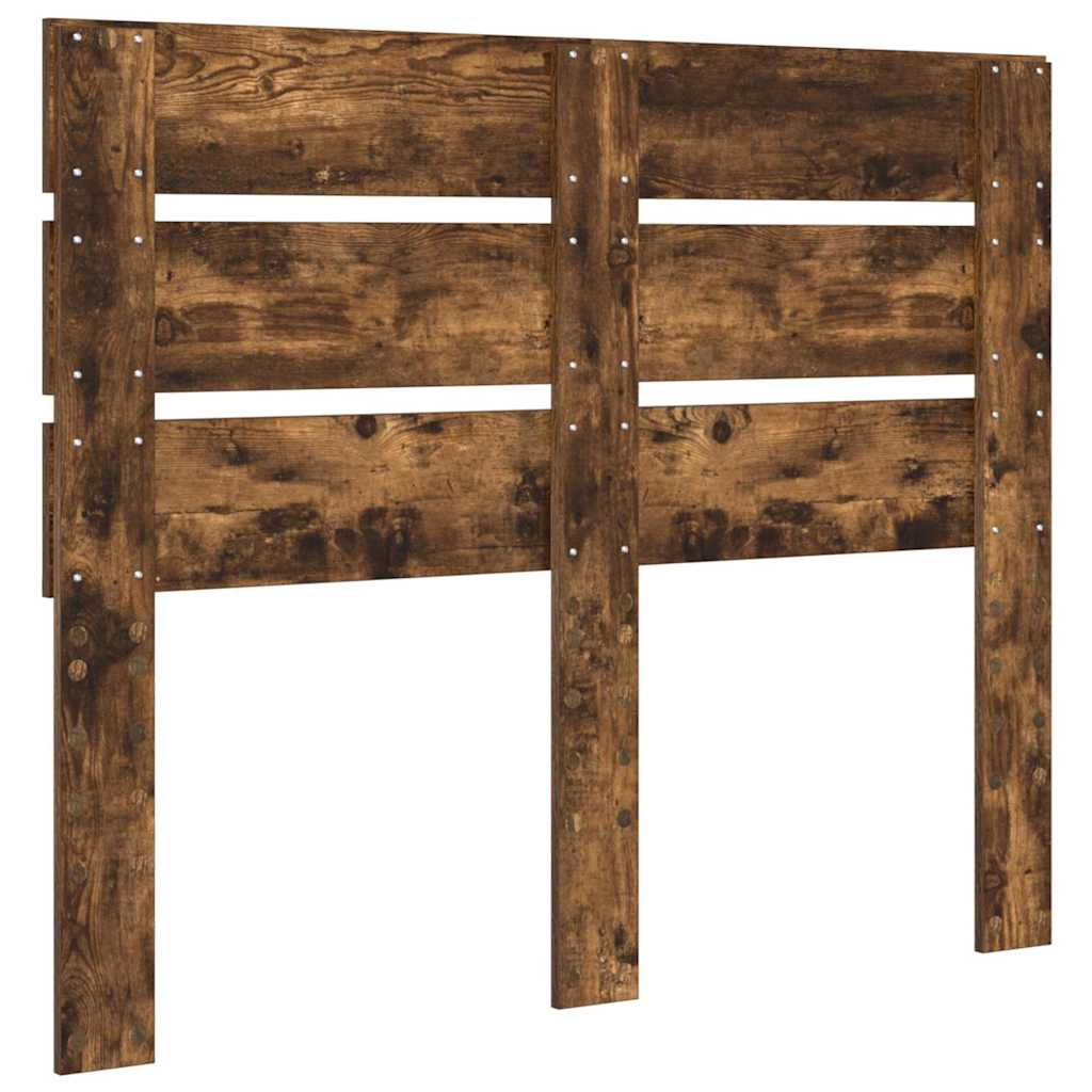 vidaXL Κεφαλάρι με κεφαλάρι Καπνιστό Δρύς 120 cm Επεξεργασμένο ξύλο