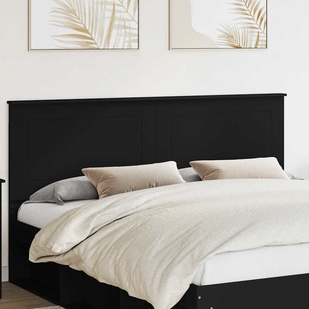 vidaXL Κεφαλάρι με κεφαλάρι Μαύρη Οξυά 180 cm Επεξεργασμένο ξύλο