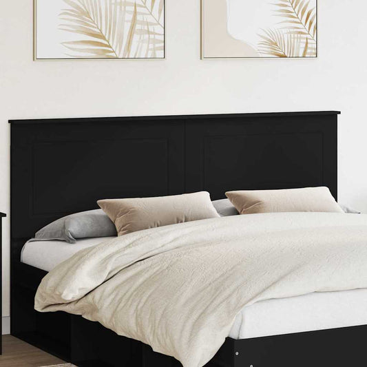 vidaXL Κεφαλάρι με κεφαλάρι Μαύρη Οξυά 180 cm Επεξεργασμένο ξύλο