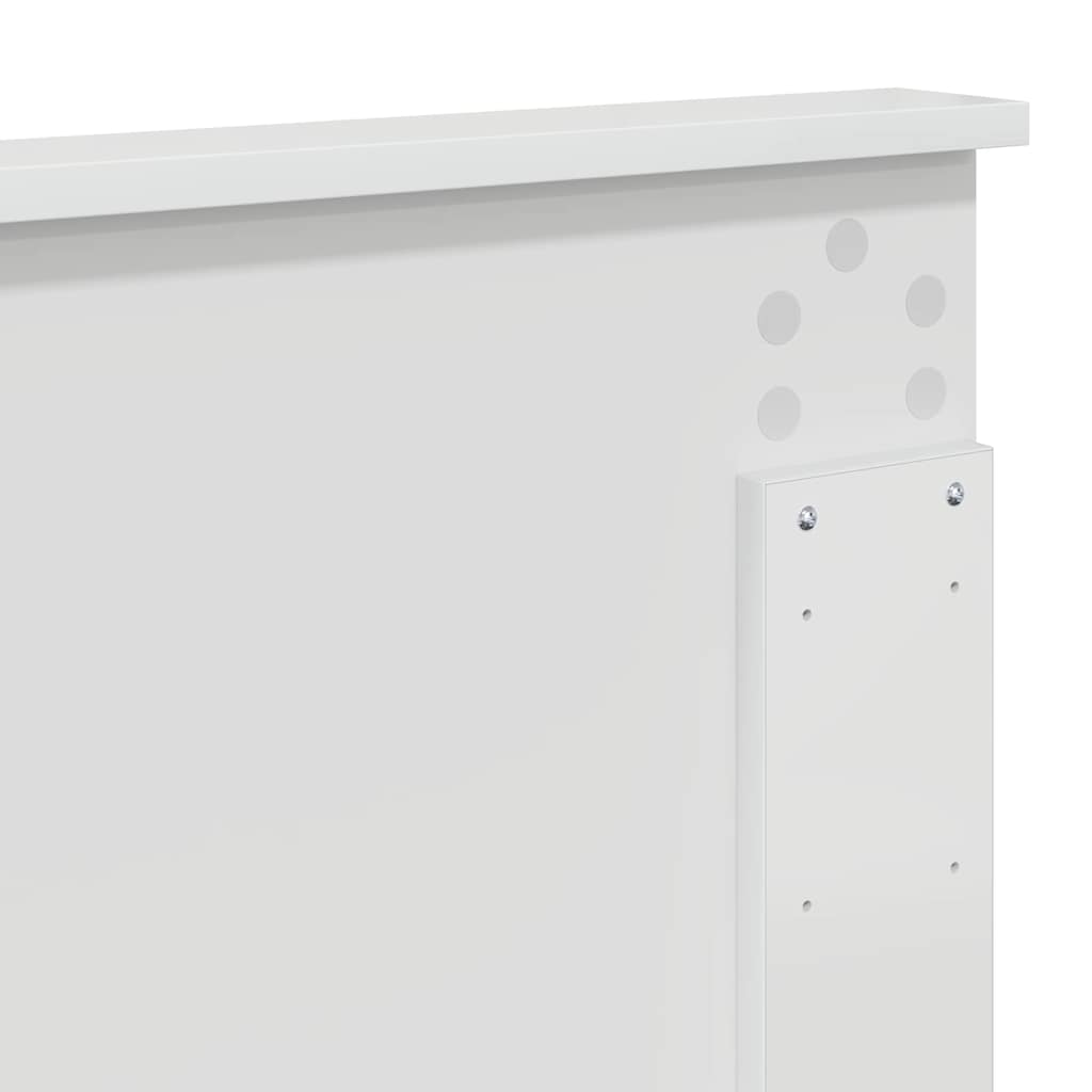 vidaXL Κεφαλάρι με κεφαλάρι Γυαλιστερό Λευκό 180 cm Επεξεργασμένο ξύλο