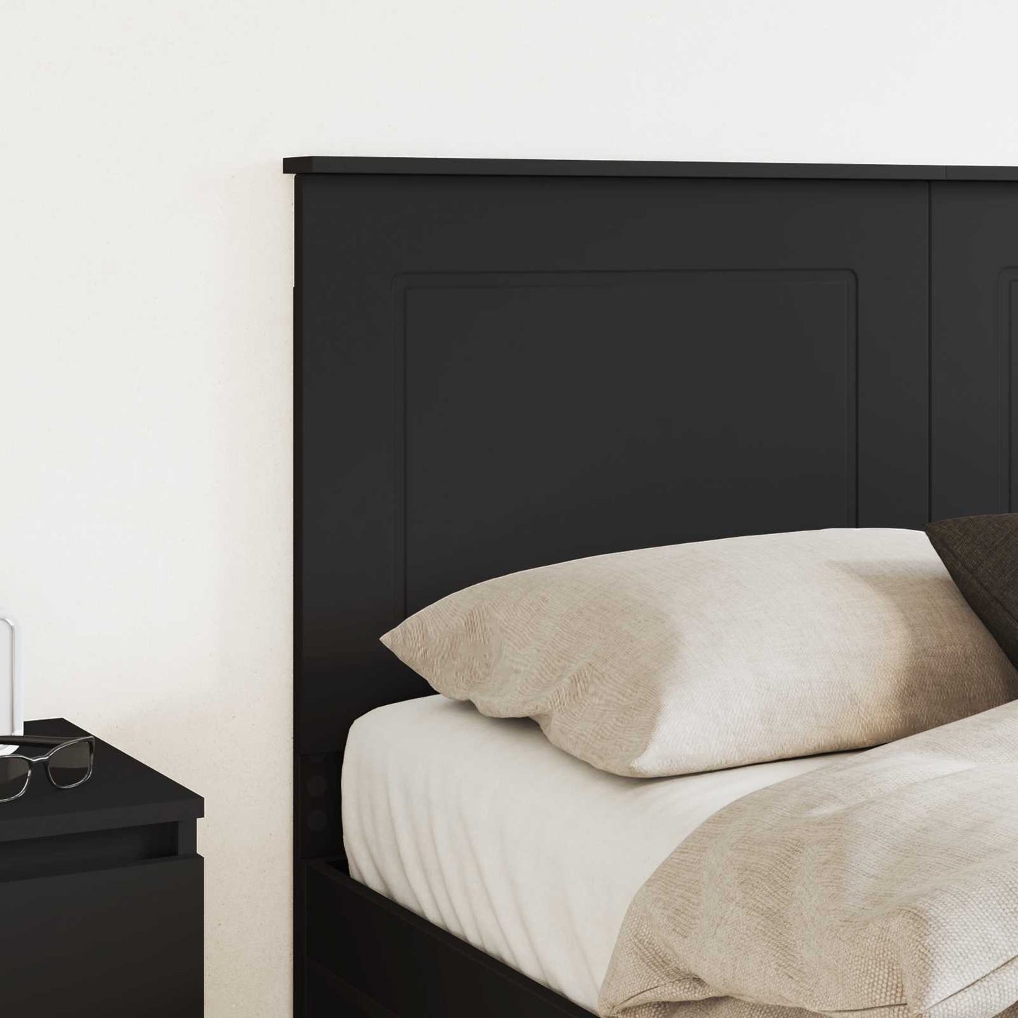 vidaXL Κεφαλάρι με κεφαλάρι Μαύρη Οξυά 160 cm Επεξεργασμένο ξύλο