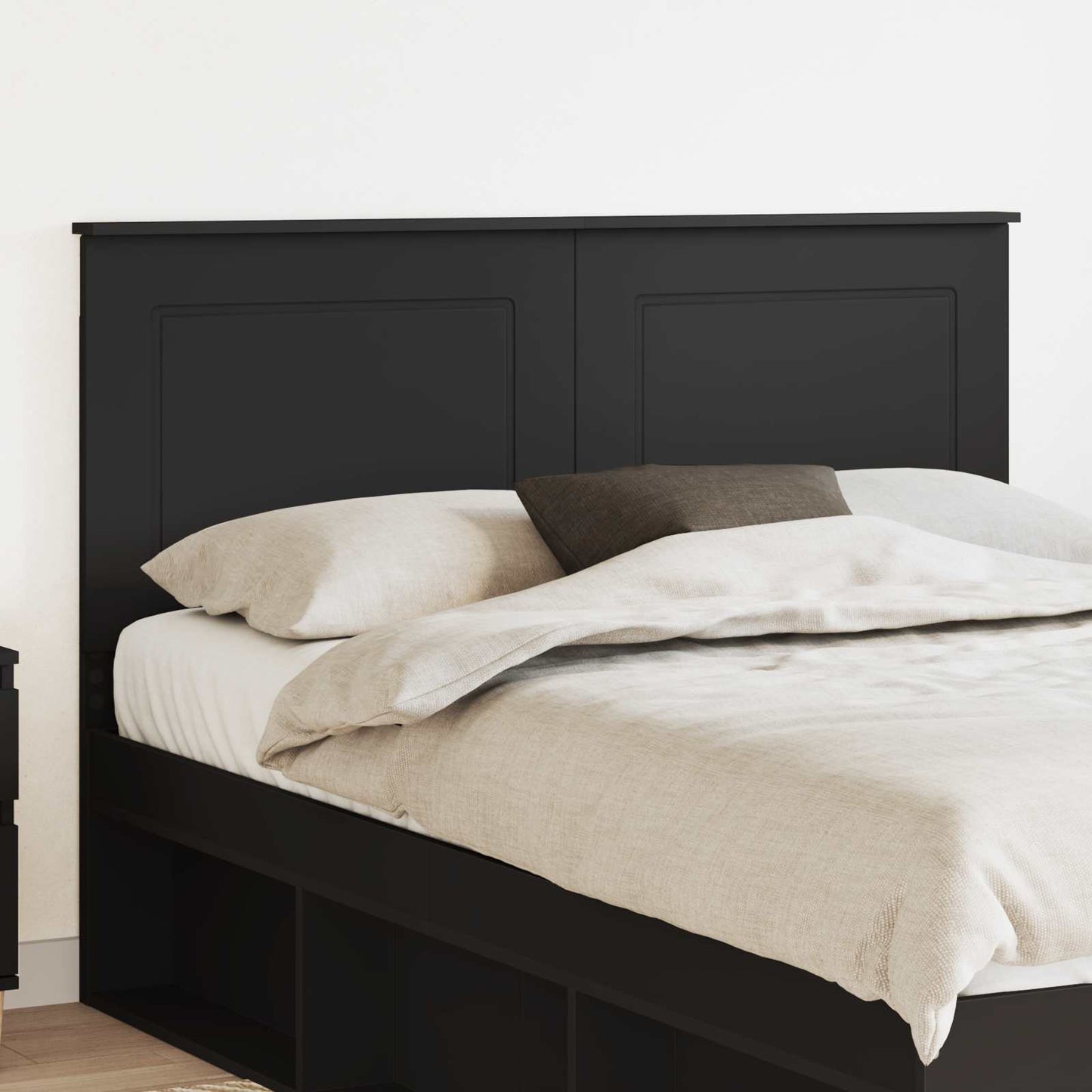 vidaXL Κεφαλάρι με κεφαλάρι Μαύρη Οξυά 160 cm Επεξεργασμένο ξύλο
