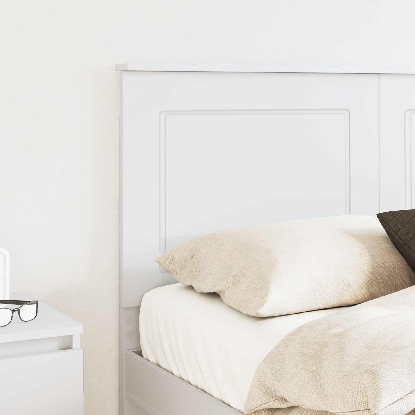 vidaXL Κεφαλάρι με κεφαλάρι Λευκό 120 cm Επεξεργασμένο ξύλο