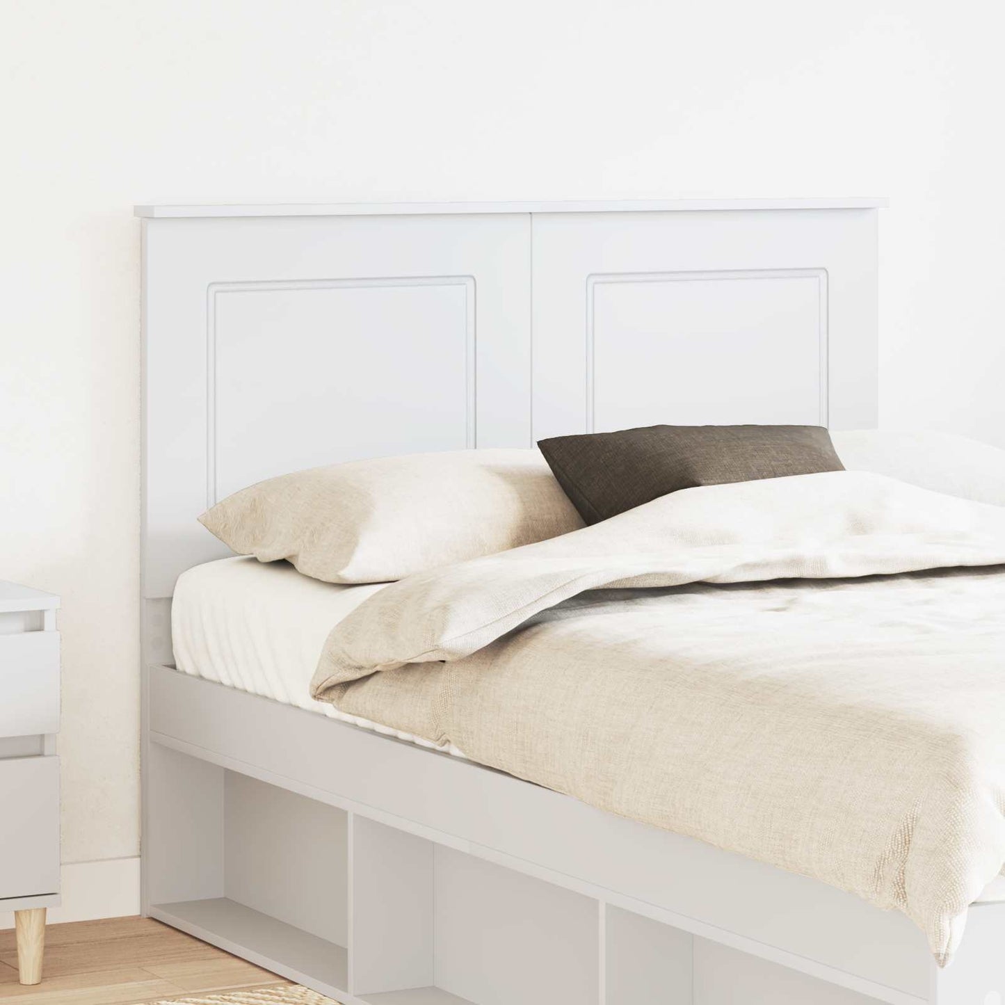 vidaXL Κεφαλάρι με κεφαλάρι Λευκό 120 cm Επεξεργασμένο ξύλο