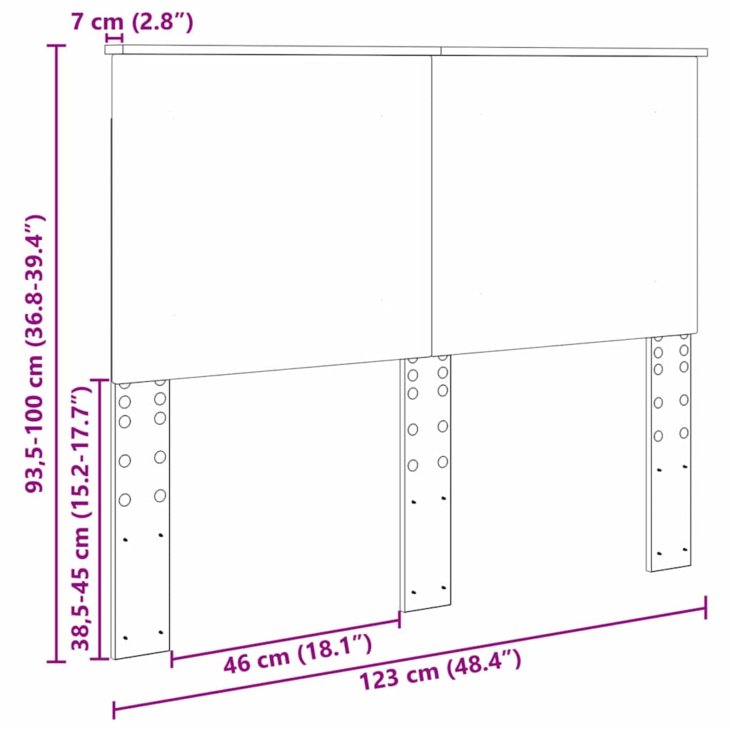 vidaXL Κεφαλάρι με κεφαλάρι Γυαλιστερό Λευκό 120 cm Επεξεργασμένο ξύλο
