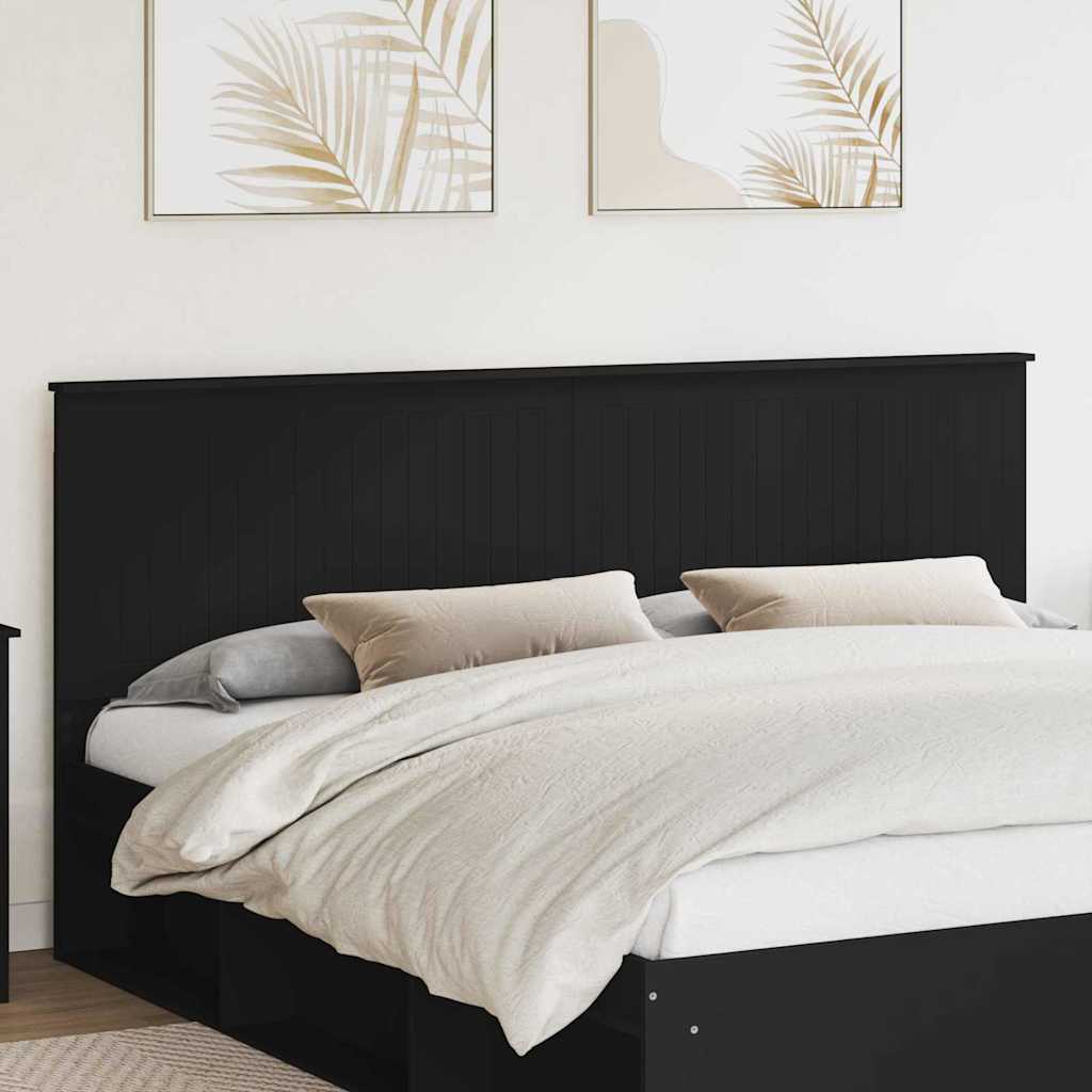 vidaXL Κεφαλάρι με κεφαλάρι Μαύρη Οξυά 200 cm Επεξεργασμένο ξύλο