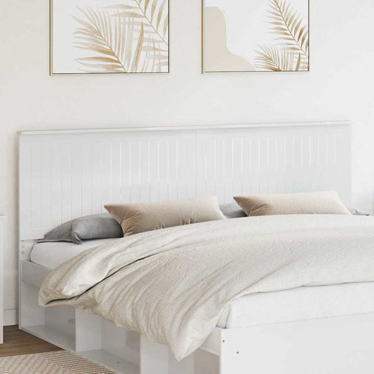 vidaXL Κεφαλάρι με κεφαλάρι Λαμπερό Λευκό 200 cm Επεξεργασμένο ξύλο