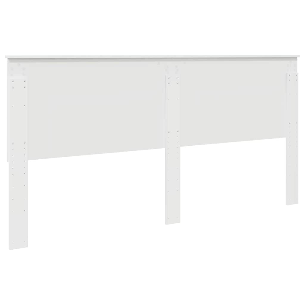 vidaXL Κεφαλάρι με κεφαλάρι Λαμπερό Λευκό 200 cm Επεξεργασμένο ξύλο