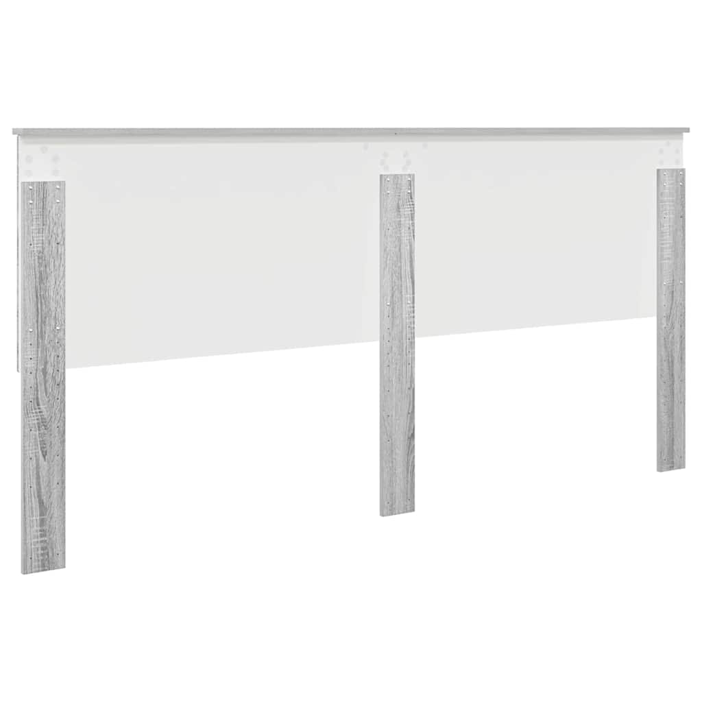 vidaXL Κεφαλάρι με κεφαλάρι Γκρίζο Σονομα 200 cm Επεξεργασμένο ξύλο