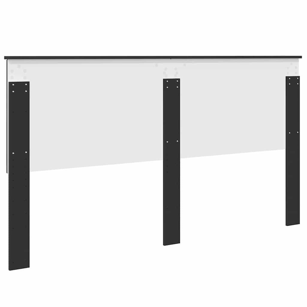 vidaXL Κεφαλάρι με κεφαλάρι Μαύρη Οξυά 180 cm Επεξεργασμένο ξύλο