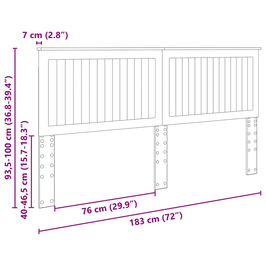 vidaXL Κεφαλάρι με κεφαλάρι Καπνιστό Δρύς 180 cm Επεξεργασμένο ξύλο