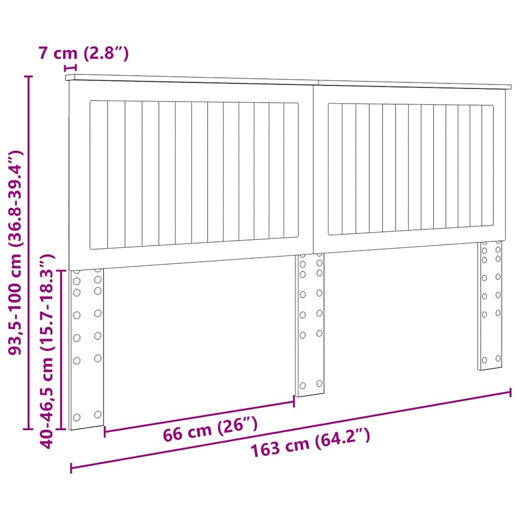 vidaXL Κεφαλάρι με κεφαλάρι Καπνιστό Δρύς 160 cm Επεξεργασμένο ξύλο