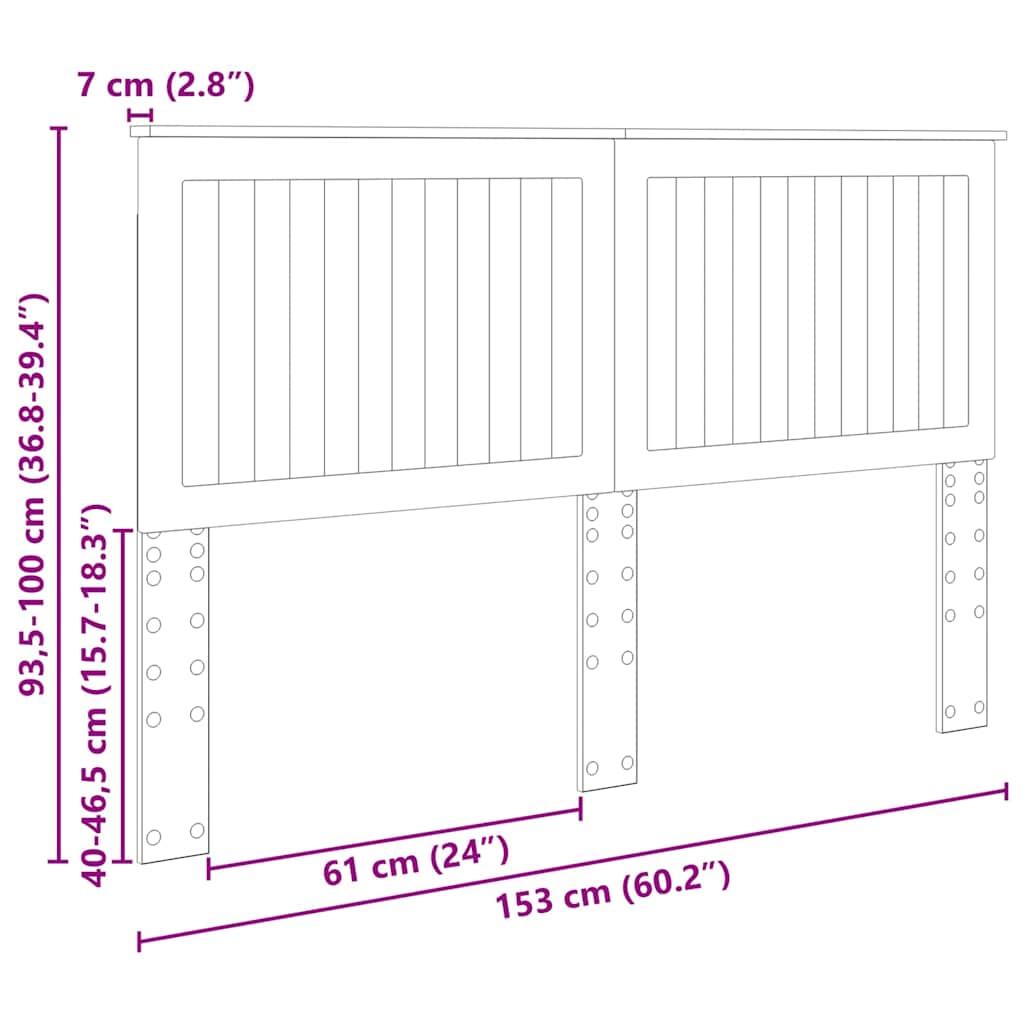 vidaXL Κεφαλάρι με κεφαλάρι Δρύς Sonoma 150 cm Επεξεργασμένο ξύλο