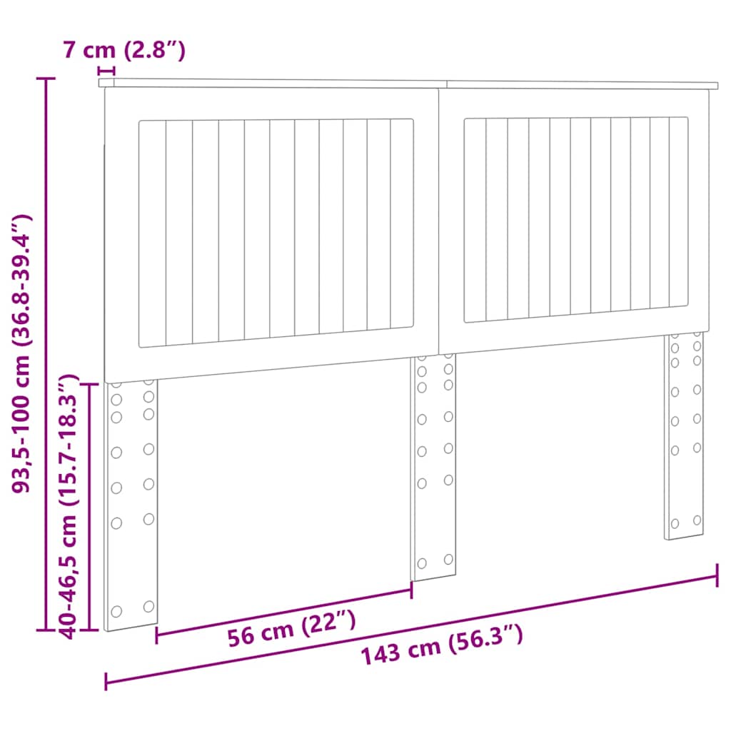 vidaXL Κεφαλάρι με κεφαλάρι Λευκό 140 cm Επεξεργασμένο ξύλο