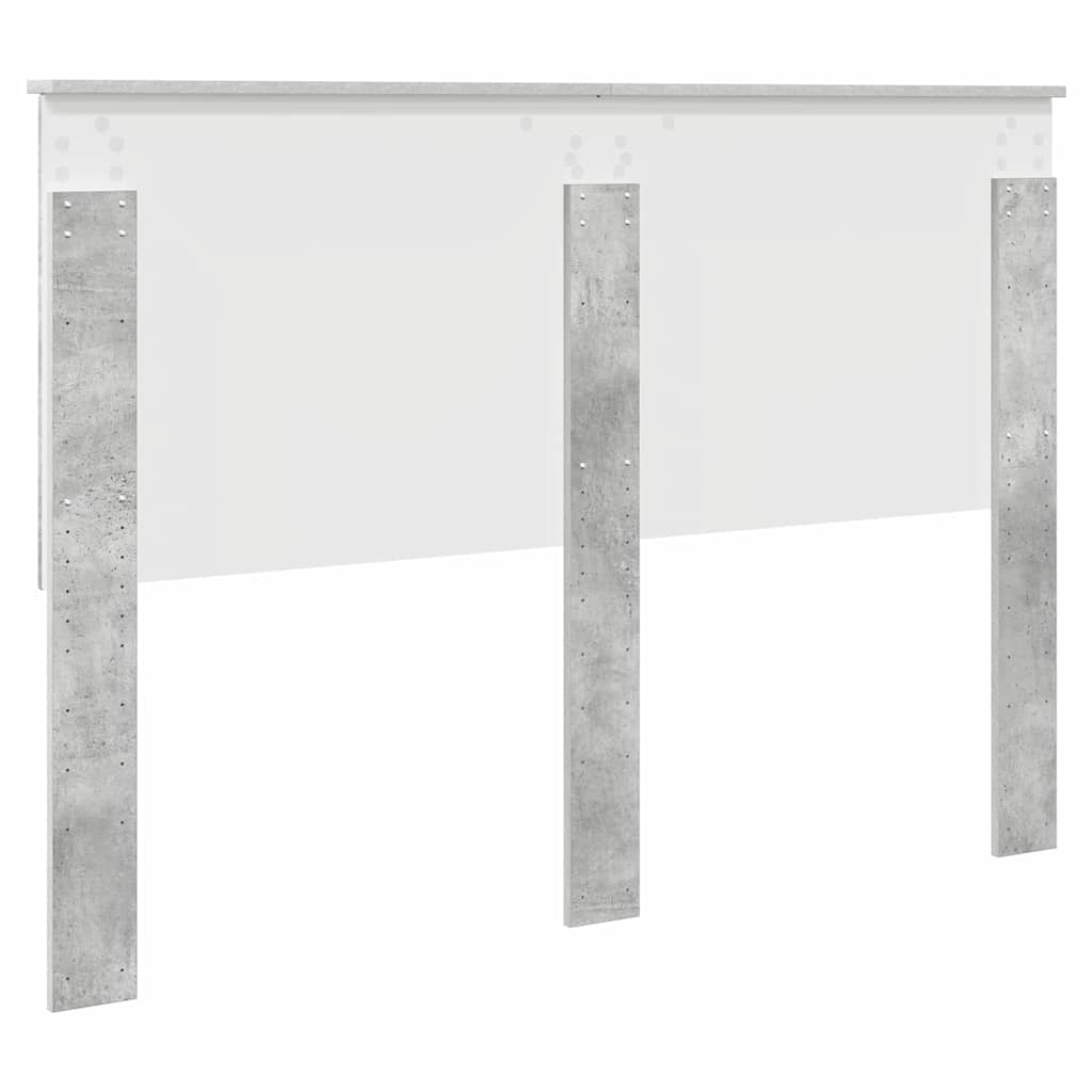 vidaXL Κεφαλάρι με κεφαλάρι Σκυρόδεμα Γκρι 140 cm Επεξεργασμένο ξύλο