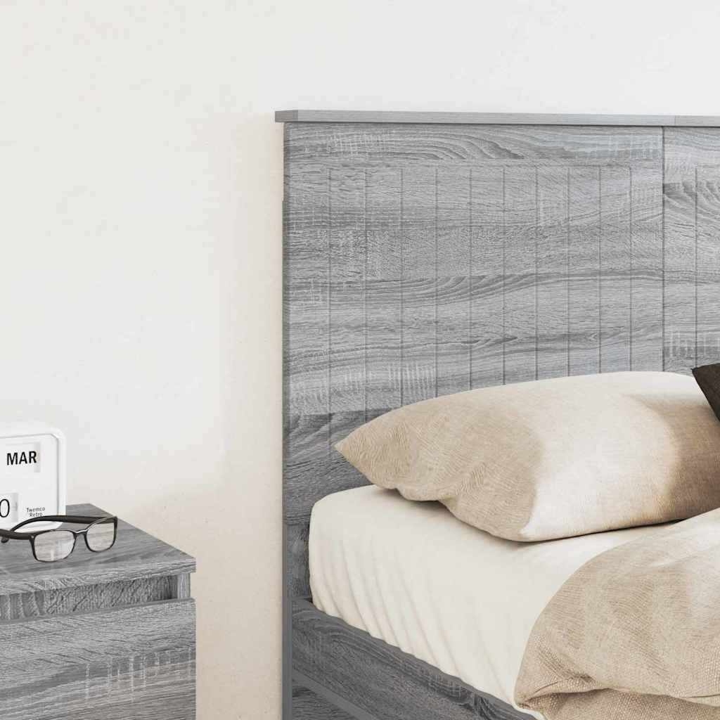 vidaXL Κεφαλάρι με κεφαλάρι Γκρίζο Σονομα 135 cm Επεξεργασμένο ξύλο