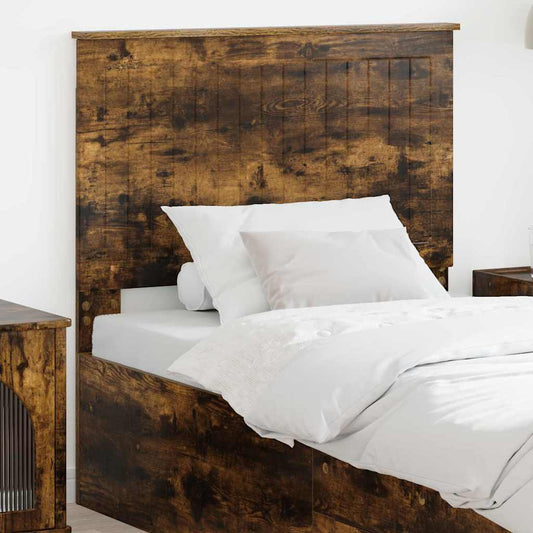 vidaXL Κεφαλάρι με κεφαλάρι Καπνιστό Δρύς 90 cm Επεξεργασμένο ξύλο