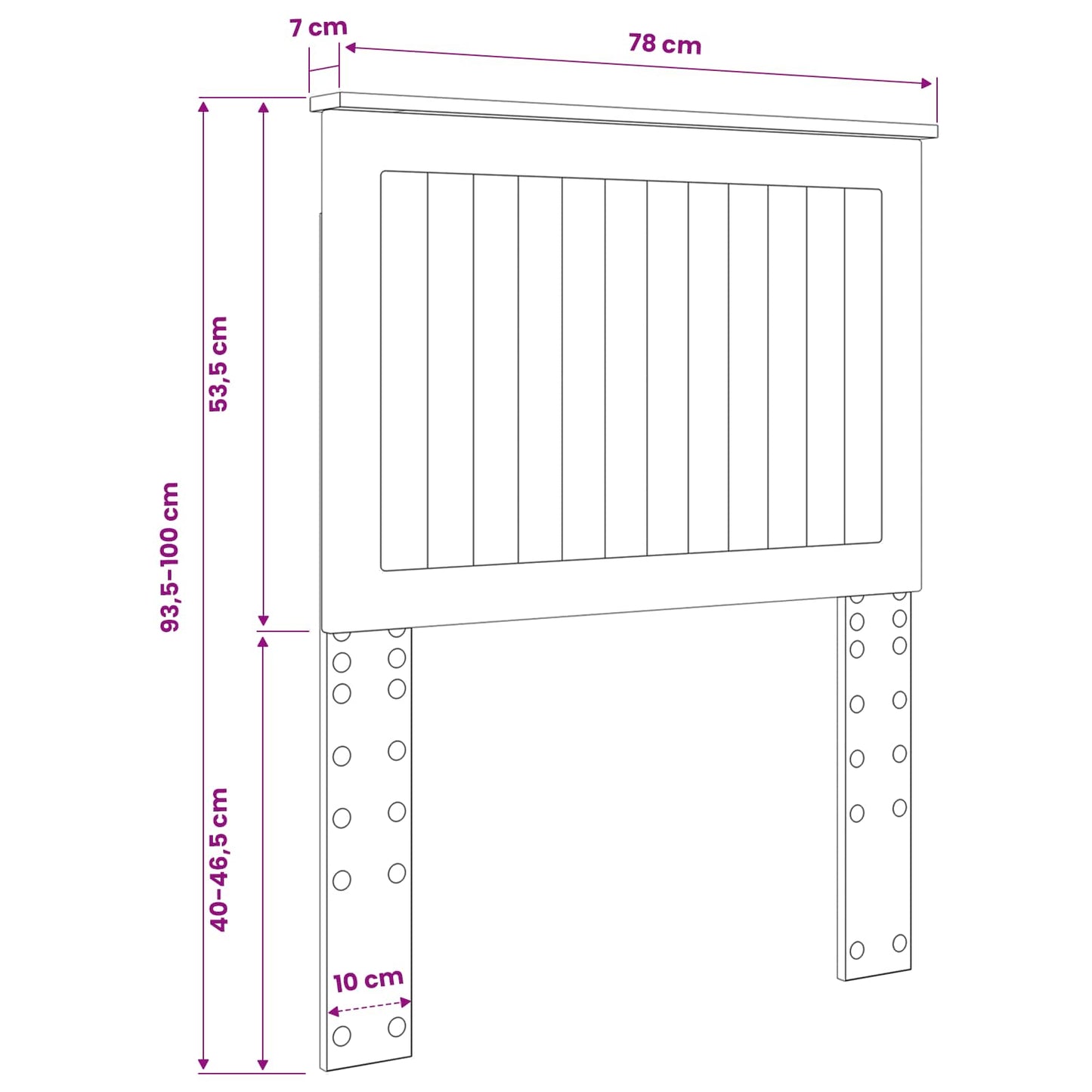 vidaXL Κεφαλάρι με κεφαλάρι Δρύς Sonoma 75 cm Επεξεργασμένο ξύλο