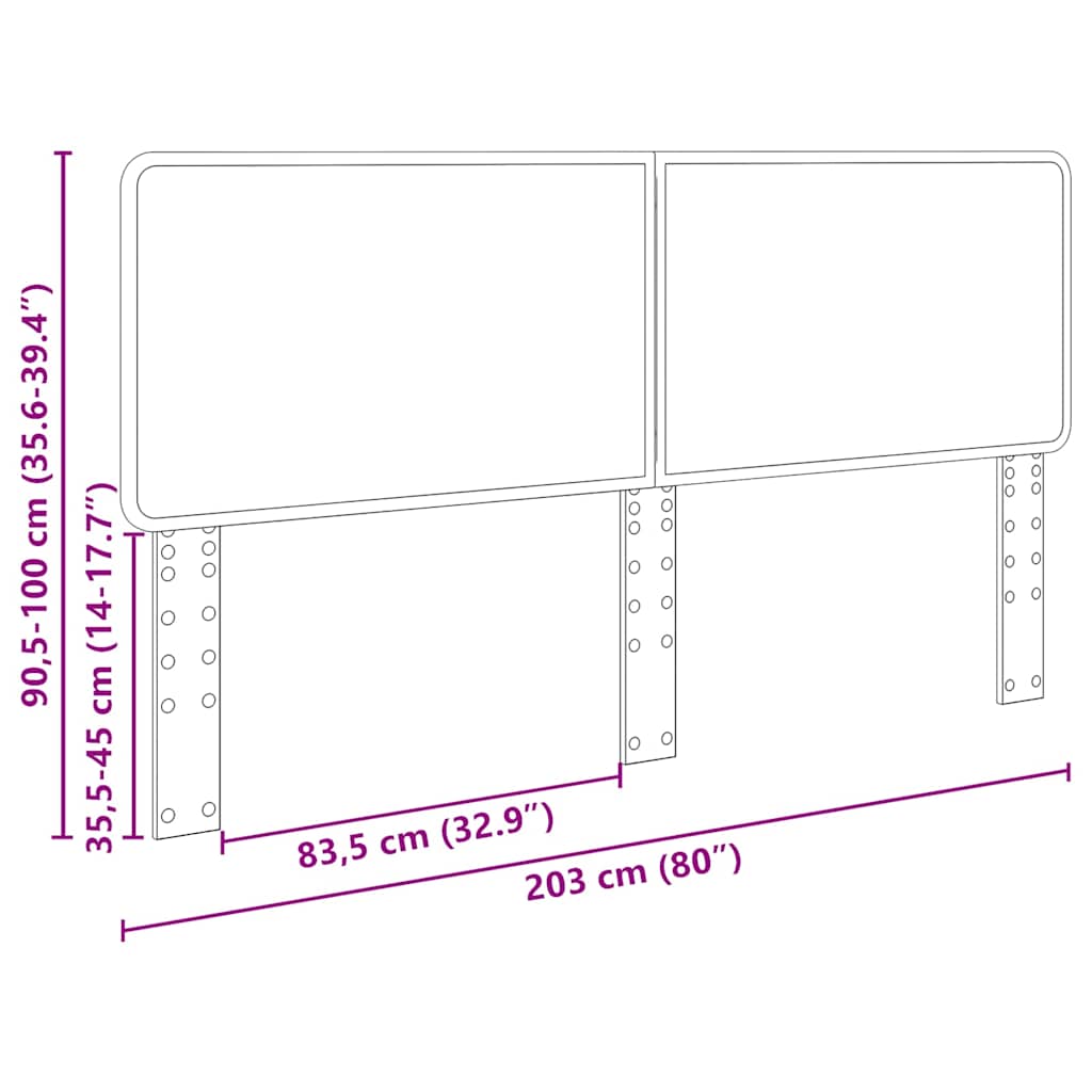 vidaXL Κεφαλάρι με κεφαλάρι Δρύς Sonoma 200 cm Επεξεργασμένο ξύλο
