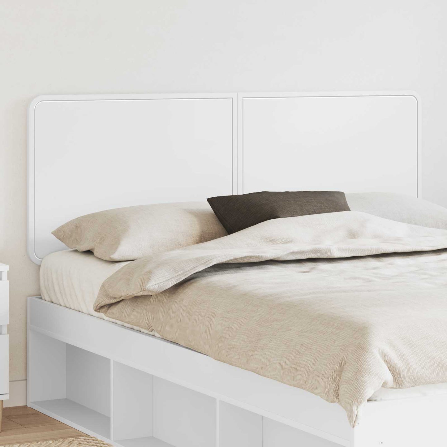 vidaXL Κεφαλάρι με κεφαλάρι Λευκό 150 cm Επεξεργασμένο ξύλο