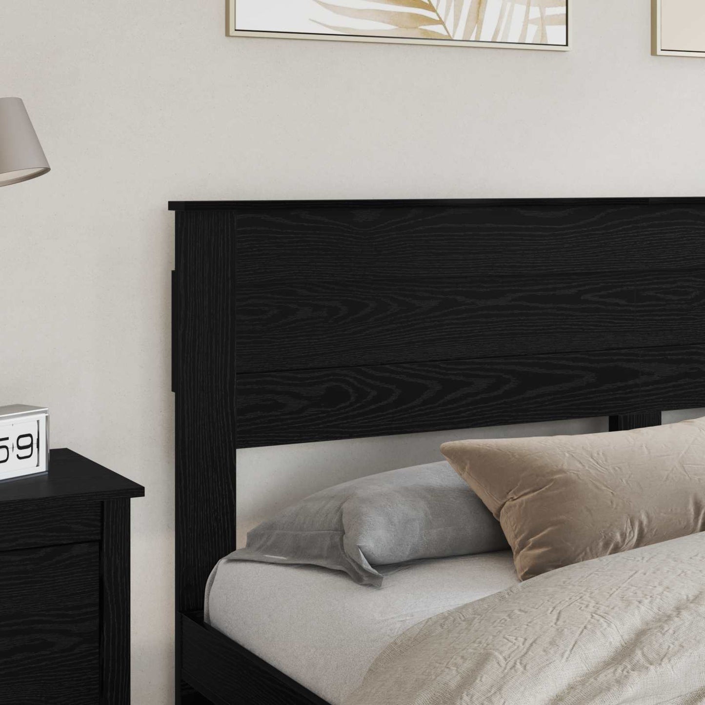 vidaXL Κεφαλάρι Μαύρη Οξυά Επεξεργασμένο ξύλο