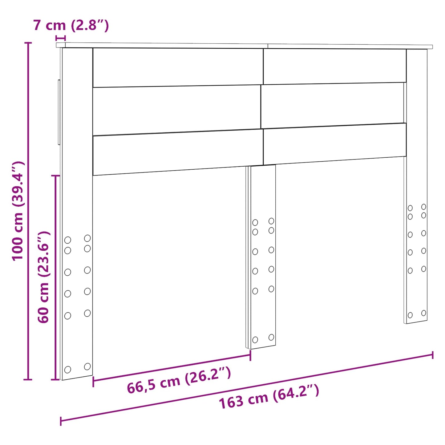 vidaXL Κεφαλάρι με κεφαλάρι Δρύς Sonoma 160 cm Επεξεργασμένο ξύλο