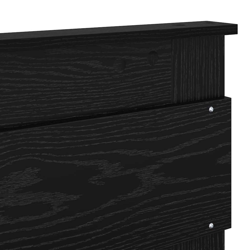 vidaXL Κεφαλάρι με κεφαλάρι Μαύρη Οξυά 120 cm Επεξεργασμένο ξύλο