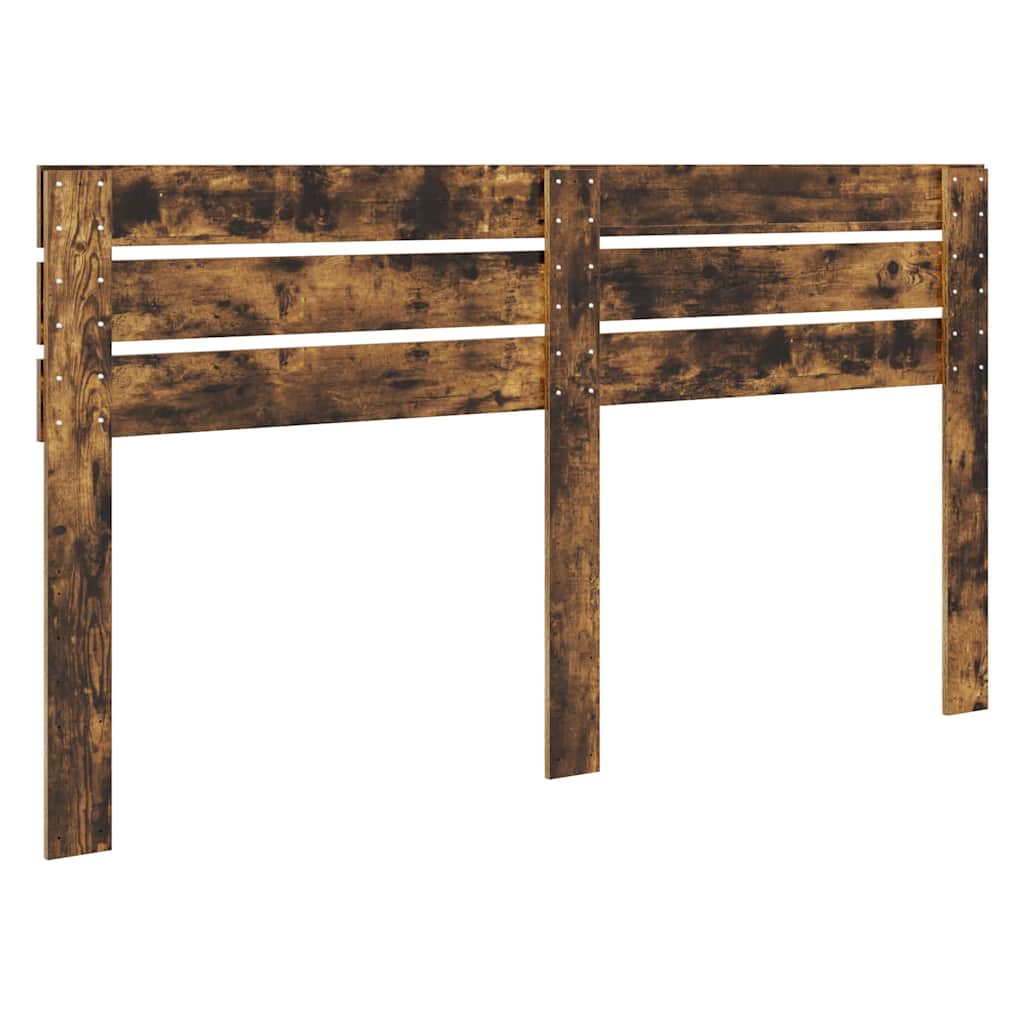 vidaXL Κεφαλάρι με κεφαλάρι Καπνιστό Δρύς 200 cm Επεξεργασμένο ξύλο