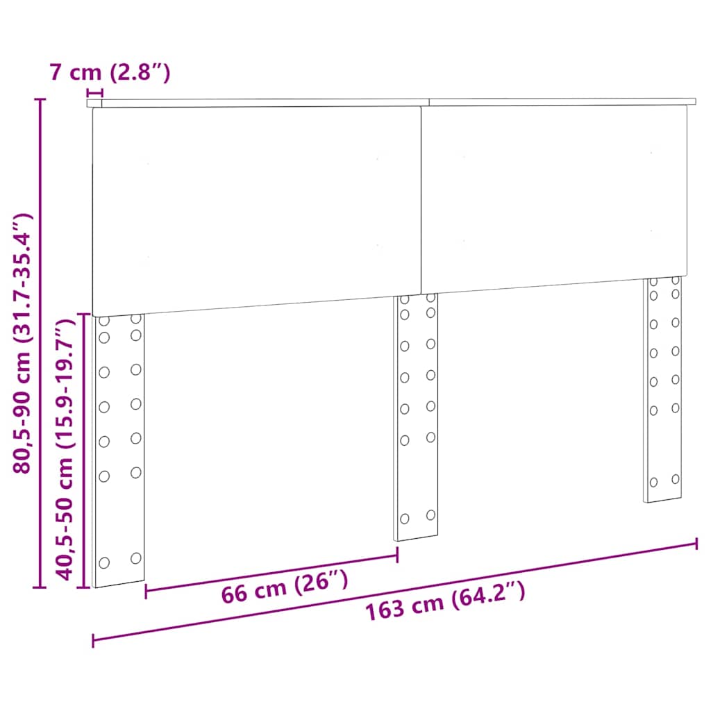 vidaXL Κεφαλάρι με κεφαλάρι Artisan Oak 160 cm Επεξεργασμένο ξύλο