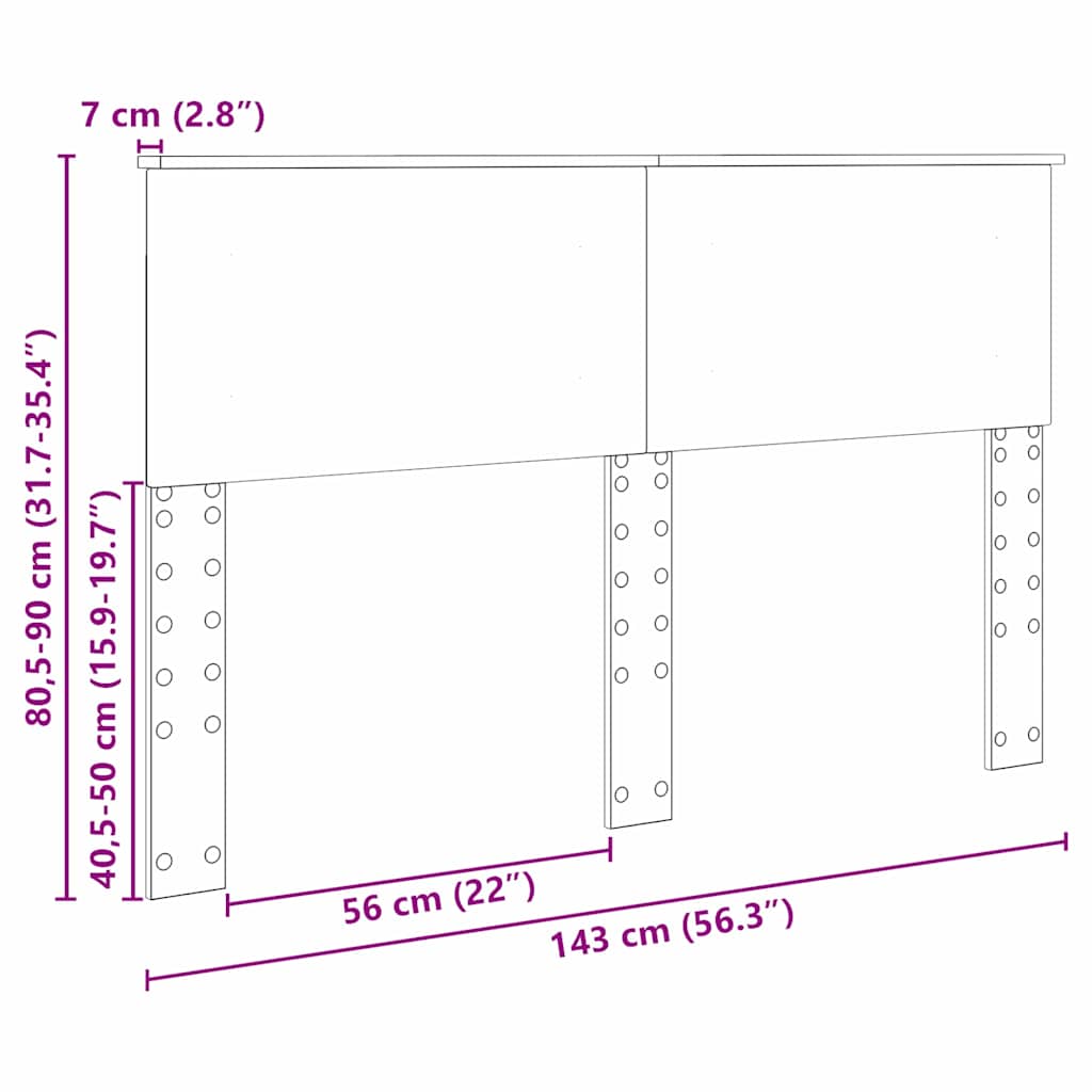 vidaXL Κεφαλάρι με κεφαλάρι Λευκό 140 cm Επεξεργασμένο ξύλο
