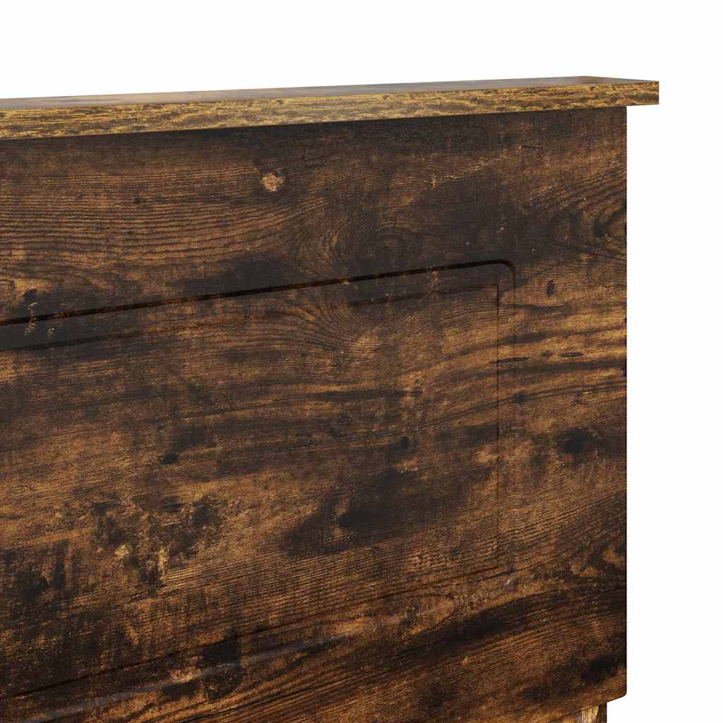 vidaXL Κεφαλάρι με κεφαλάρι Καπνιστό Δρύς 135 cm Επεξεργασμένο ξύλο