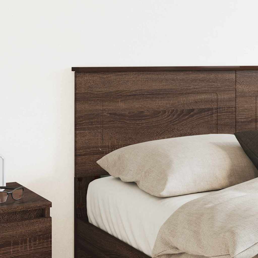 vidaXL Κεφαλάρι με κεφαλάρι Καφέ δρυς 120 cm Επεξεργασμένο ξύλο