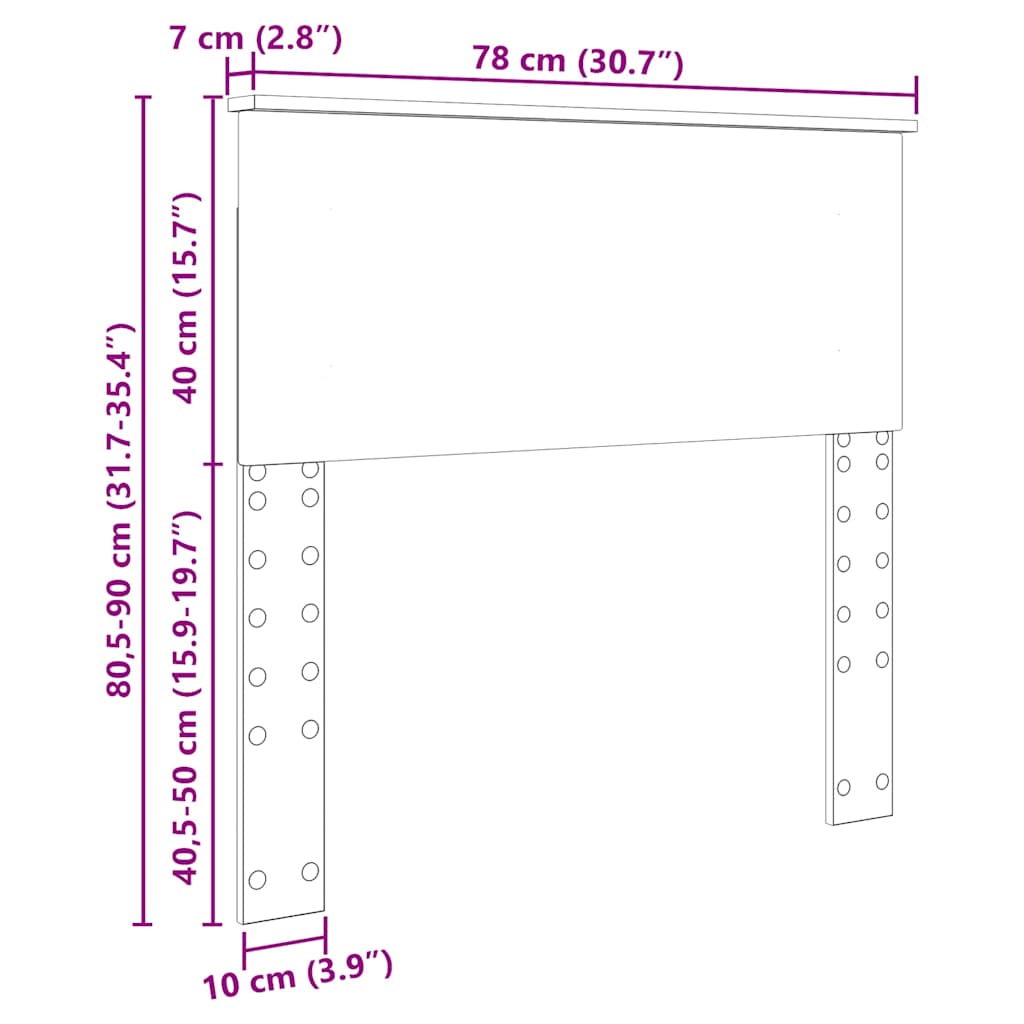 vidaXL Κεφαλάρι με κεφαλάρι Καφέ δρυς 75 cm Επεξεργασμένο ξύλο