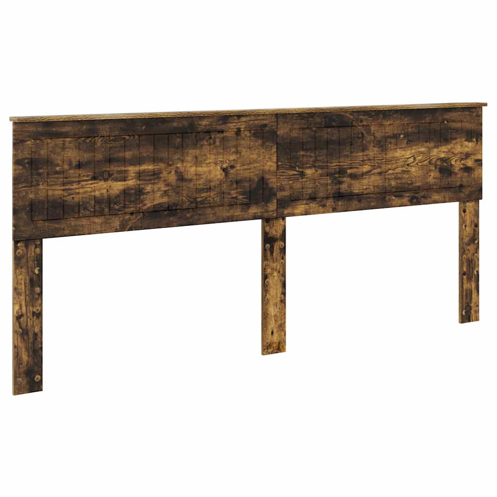 vidaXL Κεφαλάρι με κεφαλάρι Καπνιστό Δρύς 200 cm Επεξεργασμένο ξύλο